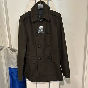 Express men’s Olive Green Overcoat size XS